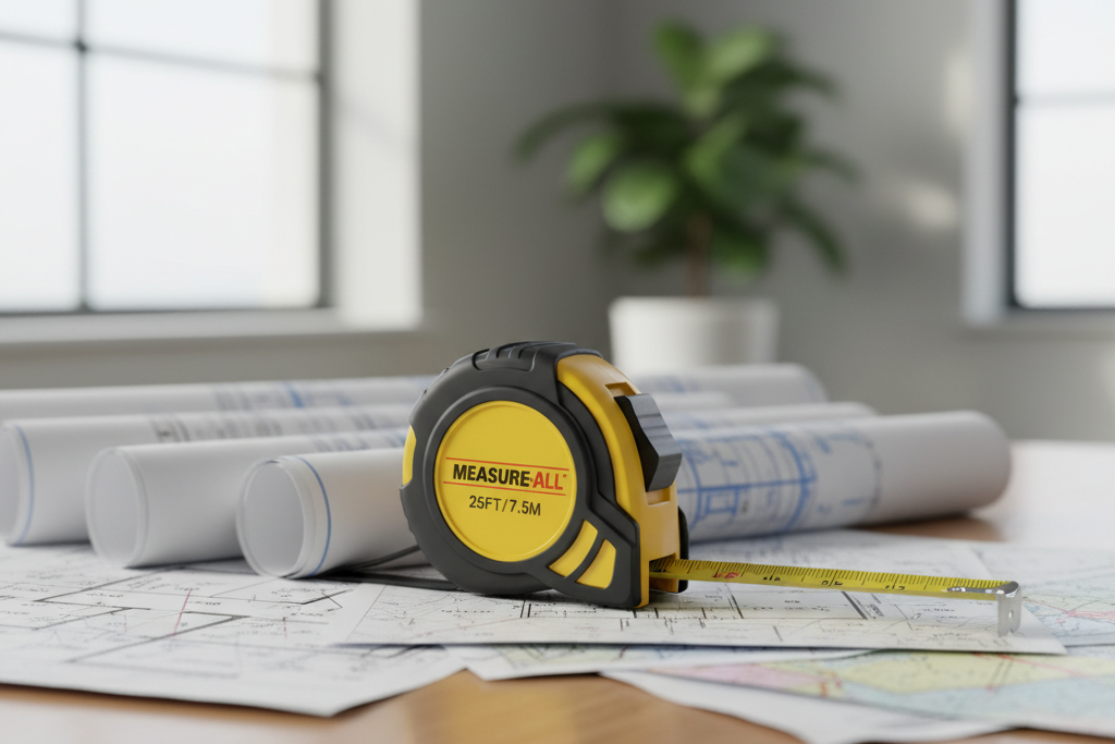 スケールと図面の写真