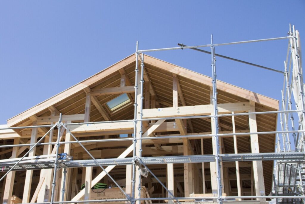 注文住宅の建築風景
